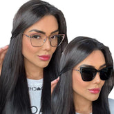 Armação Para Grau Feminina Clip On 2 Em 1 Moderna Clipon Geek Classic A001 - V18