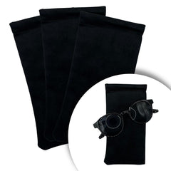 Capa de Óculos Porta 3 Peças Veludo Sintético com Fecho Automático (case/estojo/proteção/capa) Acessórios Pequenos