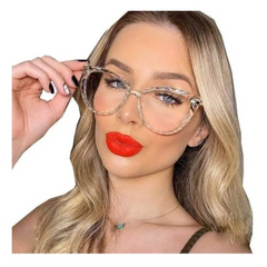 Armação Feminina Transparente Oval Gatinho TR90 - OVAL
