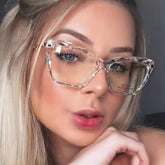 Armação De Óculos Feminina Para Grau Cristal Lapidado 3D Clássica Casual Moderna Tendência Trend