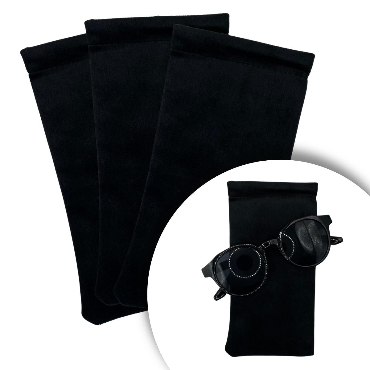 Capa de Óculos Porta 3 Peças Veludo Sintético com Fecho Automático (case/estojo/proteção/capa) Acessórios Pequenos
