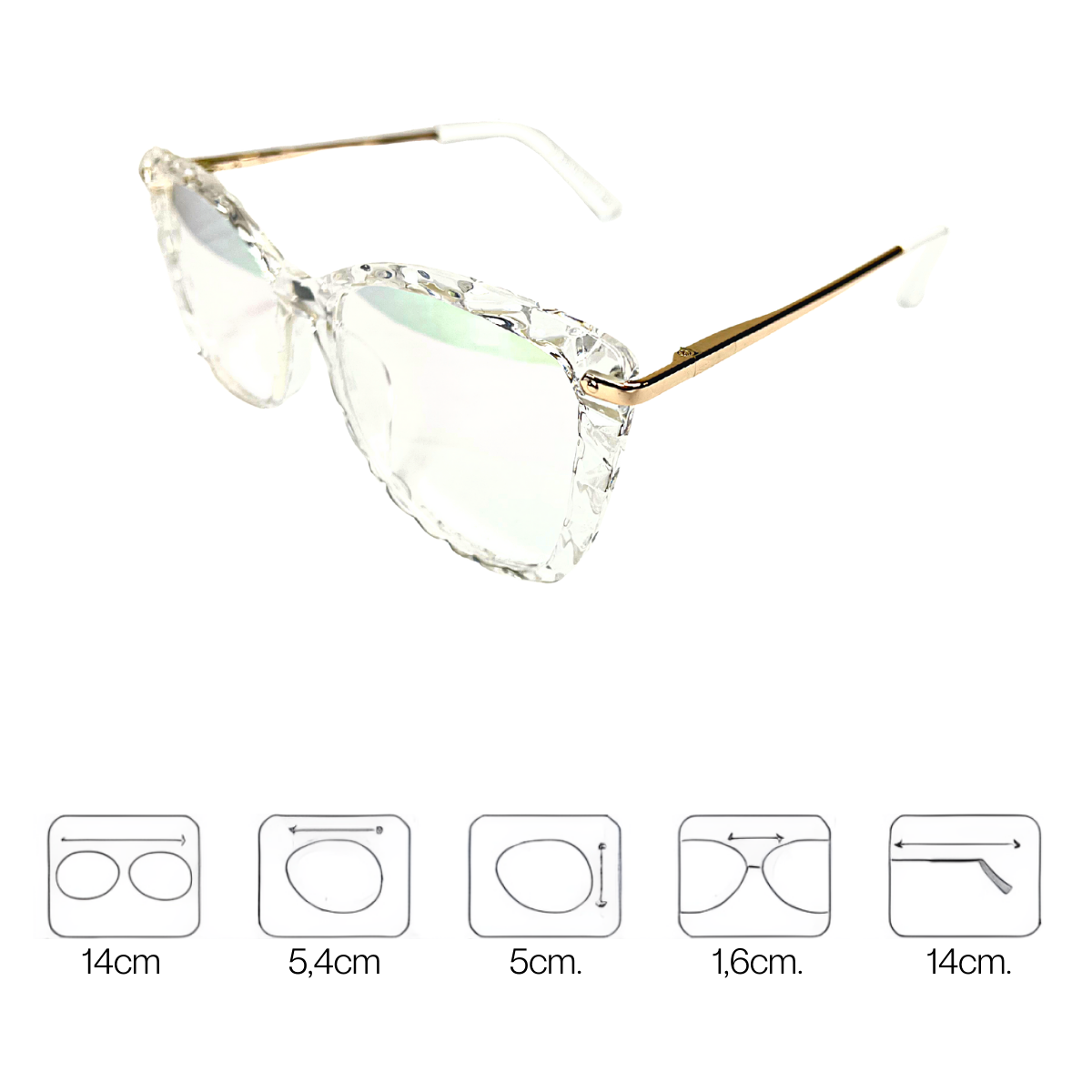 Armação Feminina Transparente Gatinho TR90 - D2