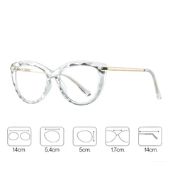 Armação Feminina Transparente Oval Gatinho TR90 - OVAL