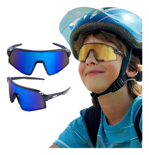 Óculos De Sol Infantil Esportivo Ciclismo Bike Corrida