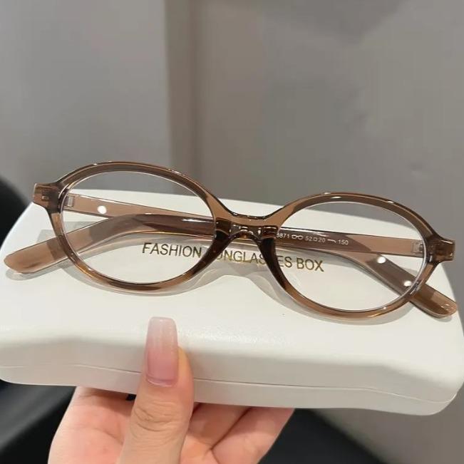 Armação óculos oval Anti-azul luz simples óculos feminino retrô óculos, armação