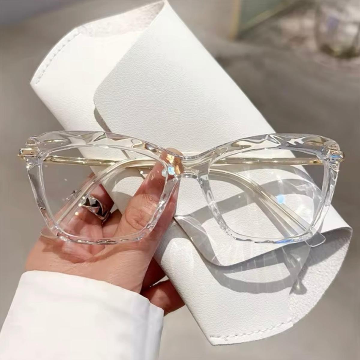 Armação De Óculos Feminina Para Grau Cristal Lapidado 3D Clássica Casual Moderna Tendência Trend