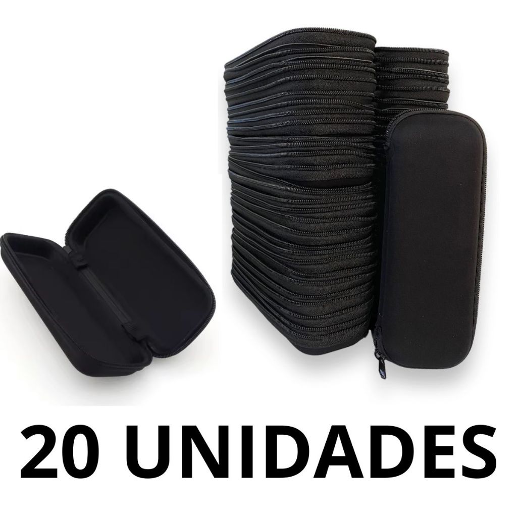 Estojo com zíper 16 cm para óculos, maquiagem, canetas