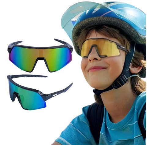 Óculos De Sol Infantil Esportivo Ciclismo Bike Corrida