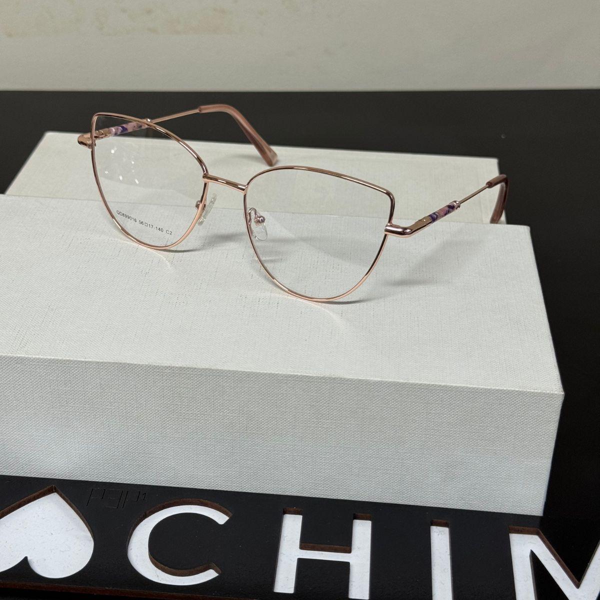 ÓCULOS ARMAÇÃO PARA GRAU FEMININA METAL PREMIUM MODERNA MODA 899016