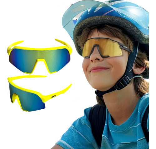 Óculos De Sol Infantil Esportivo Ciclismo Bike Corrida
