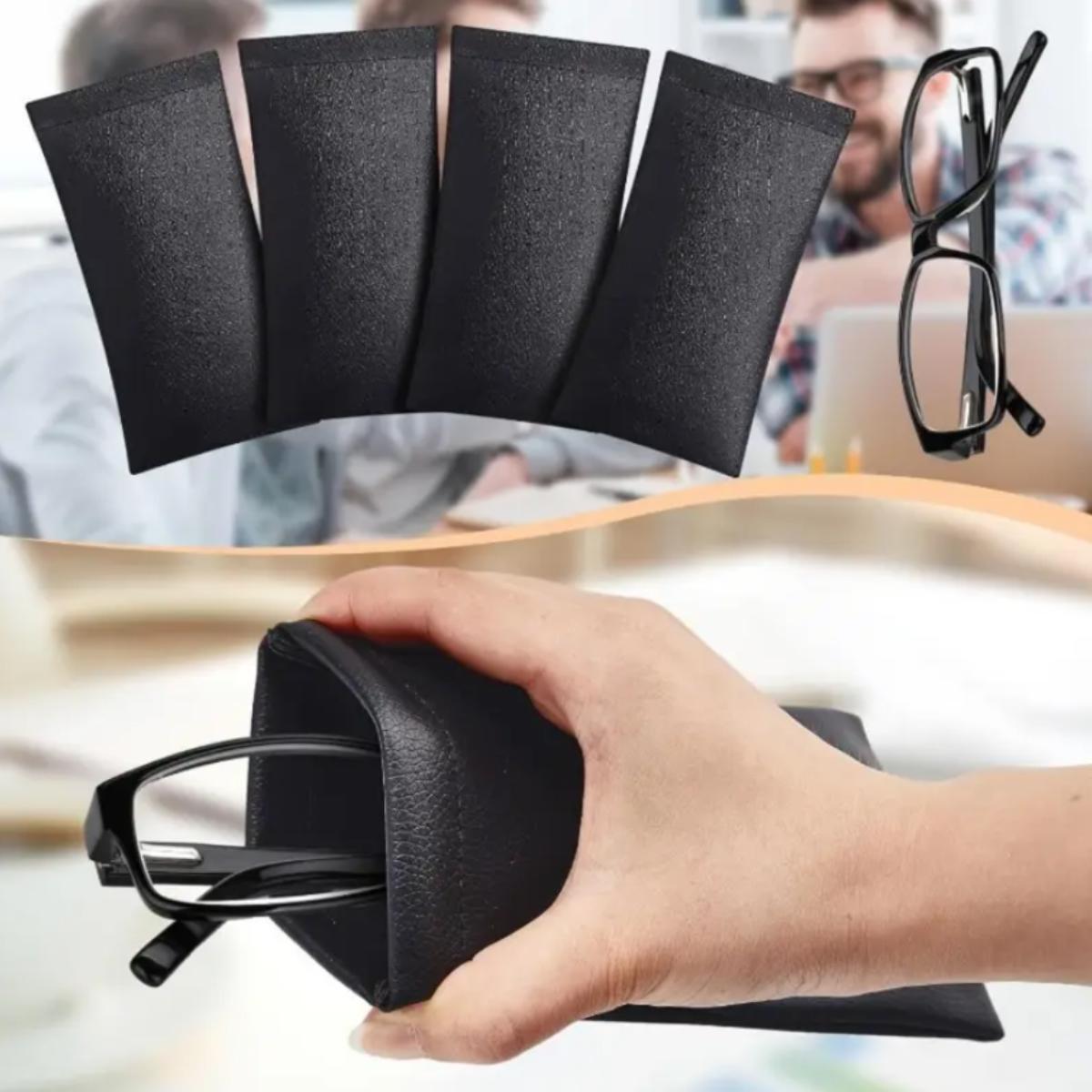 Kit 10 Capinha Porta Óculos Case De Luxo Hidrofobica Atacado - Preto