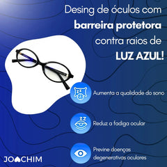 Óculos Miu Bloqueador De Luz Azul Anti Fadiga Oval Feminino - Filtro Azul - Opção 1