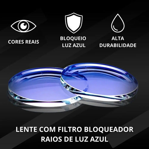 Óculos Miu Bloqueador De Luz Azul Anti Fadiga Oval Feminino - Filtro Azul - Opção 1