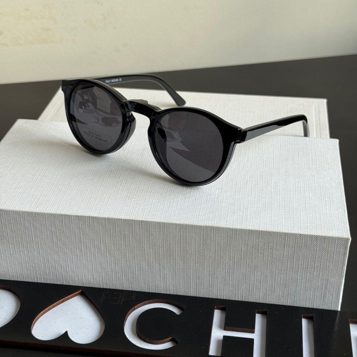 Óculos com Clip Solar Magnético Nylon Redondo Moderno Redução de Reflexos e Proteção UVB - 120