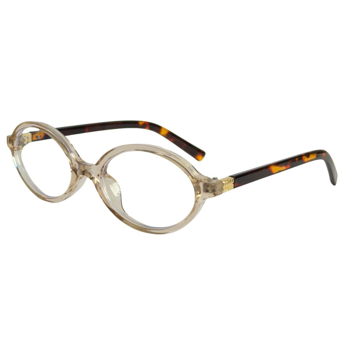 Armação óculos oval Anti-azul luz simples óculos feminino retrô óculos, armação