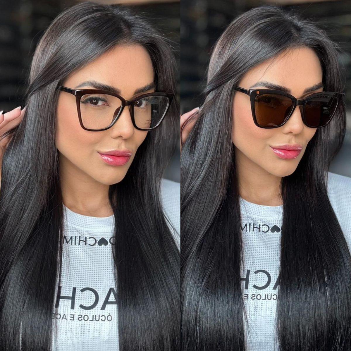 Armações Diversas Clipon 2 em 1 Óculos Para Grau Feminino Modelos Variados Moderna Moda Tendencia Clipon - V40
