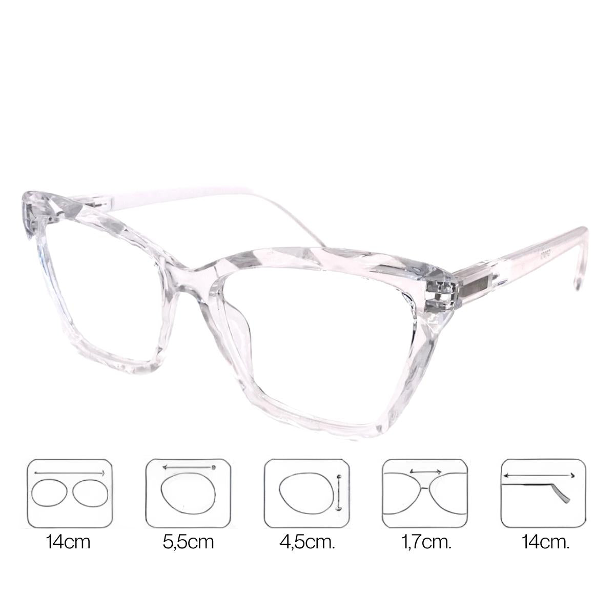 Armação De Óculos Feminina Para Grau Cristal Lapidado 3D Clássica Casual Moderna Tendência Trend