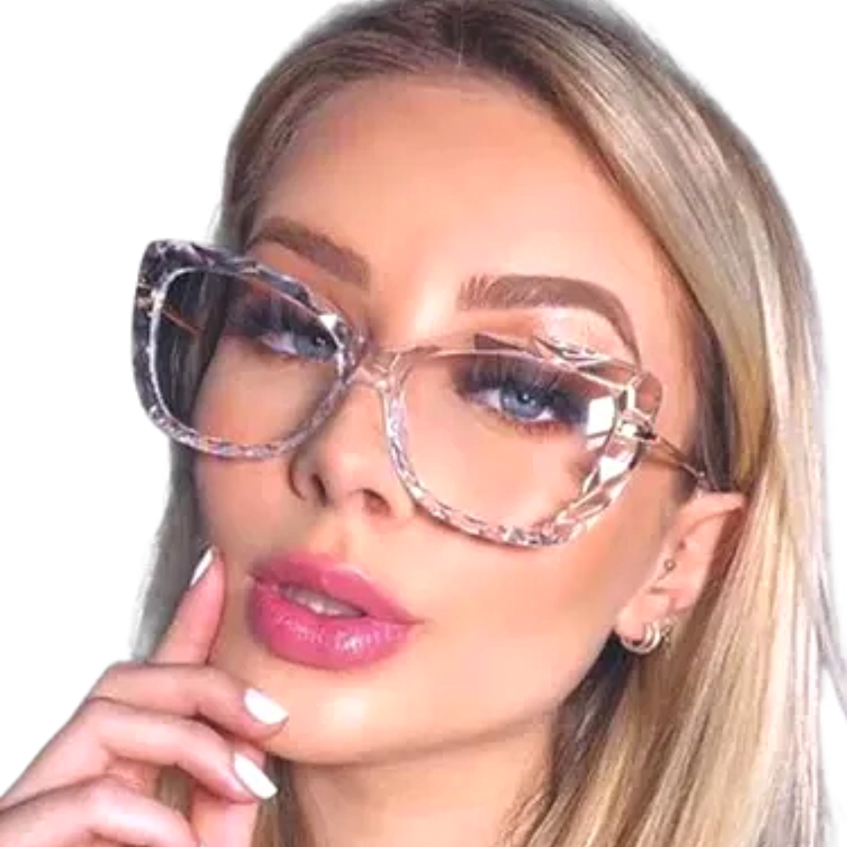 Armação Feminina Transparente Gatinho TR90 - D2