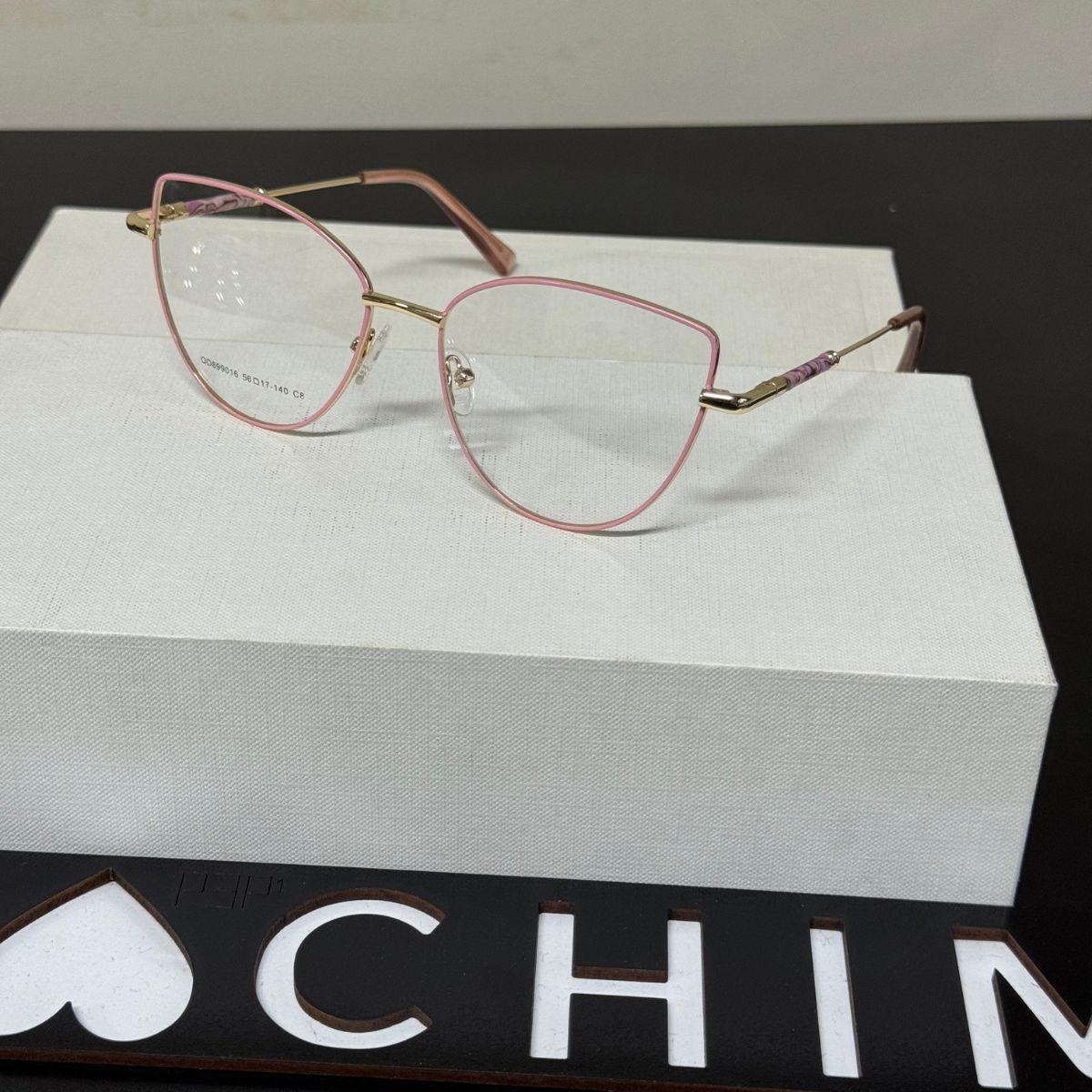 ÓCULOS ARMAÇÃO PARA GRAU FEMININA METAL PREMIUM MODERNA MODA 899016
