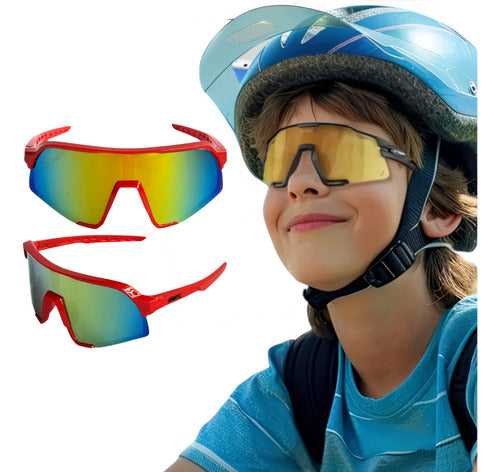 Óculos De Sol Infantil Esportivo Ciclismo Bike Corrida