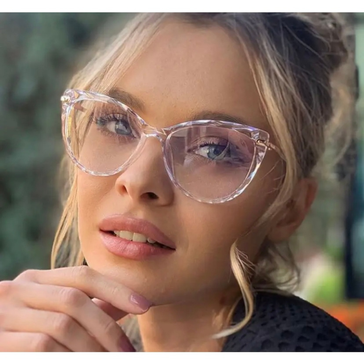 Armação Feminina Transparente Oval Gatinho TR90 - OVAL